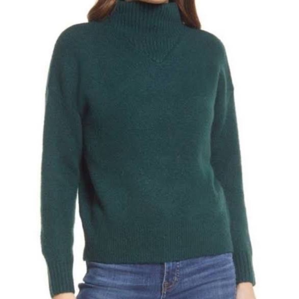 Madewell hunter green mock neck sweater